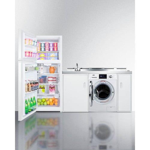 Summit Prefabricated Kitchens & Kitchenettes Summit 86" Wide All-In-One Kitchenette with Washer/Dryer Combo ACKSPWD86