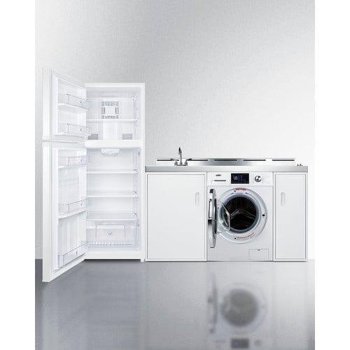 Summit Prefabricated Kitchens & Kitchenettes Summit 86" Wide All-In-One Kitchenette with Washer/Dryer Combo ACKSPWD86