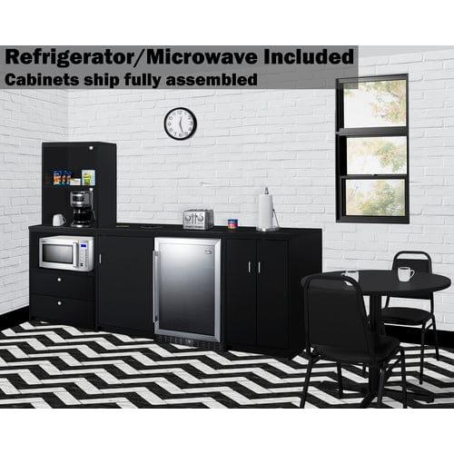Summit Prefabricated Kitchens & Kitchenettes Summit 95" Wide Casework Suite with Beverage Center and Microwave, ADA Height CWSUITE95G