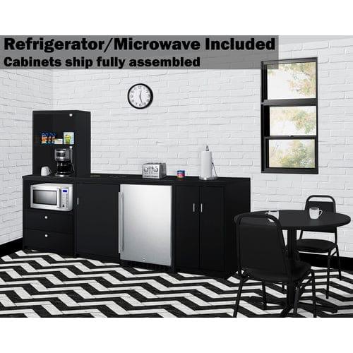 Summit Prefabricated Kitchens & Kitchenettes Summit 95" Wide Casework Suite with Refrigerator and Microwave, ADA Height CWSUITE95R