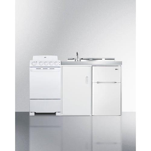 Summit Refrigerators Summit ACK60COILW 60&quot; Wide All-in-One Kitchenette with Electric Coil Range