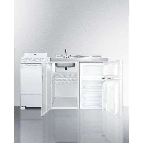 Summit Refrigerators Summit ACK60COILW 60&quot; Wide All-in-One Kitchenette with Electric Coil Range