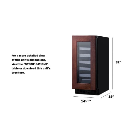 Summit Summit ASDW1522PNR | 15" Wide Built-In Wine Cellar | ADA