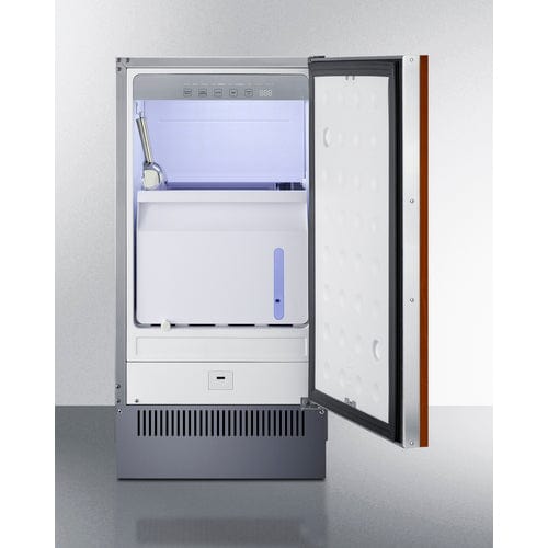 Summit Healthcare Refrigerator Summit BIM182OSIF 18" Wide Clear Outdoor Icemaker (Panel Not Included)