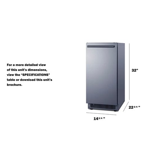 Summit Ice Makers Summit BIM63OSADA | 68 lb. Outdoor Clear Icemaker | ADA