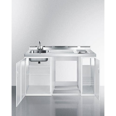 Summit Prefabricated Kitchens & Kitchenettes Summit C60ELGLASSNR | 60" Wide All-In-One Kitchenette