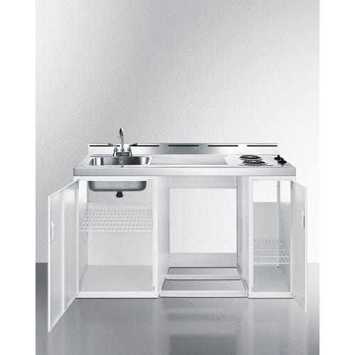 Summit Prefabricated Kitchens & Kitchenettes Summit C60ELNR | 60" Wide All-In-One Kitchenette