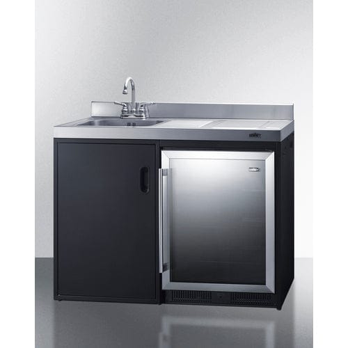 Summit Prefabricated Kitchens & Kitchenettes Summit CK48NCSINKL | 48" Wide All-In-One Kitchenette