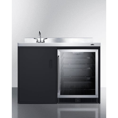 Summit Prefabricated Kitchens & Kitchenettes Summit CK48NCSINKL | 48" Wide All-In-One Kitchenette