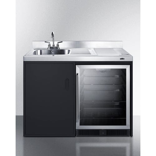 Summit Prefabricated Kitchens & Kitchenettes Summit CK48NCSINKL | 48" Wide All-In-One Kitchenette
