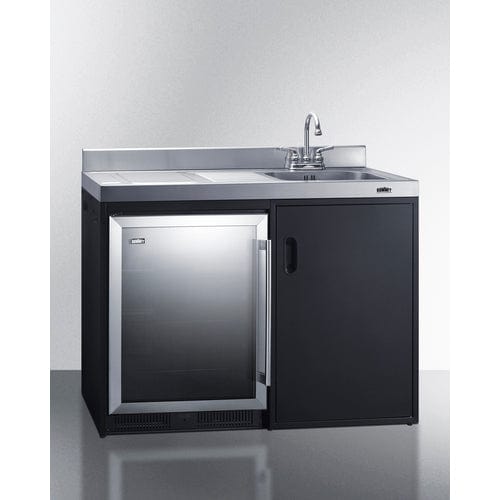 Summit Prefabricated Kitchens & Kitchenettes Summit CK48NCSINKR | 48" Wide All-In-One Kitchenette