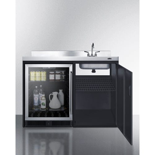 Summit Prefabricated Kitchens & Kitchenettes Summit CK48NCSINKR | 48" Wide All-In-One Kitchenette