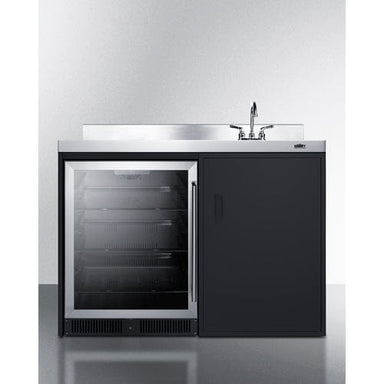 Summit Prefabricated Kitchens & Kitchenettes Summit CK48NCSINKR | 48" Wide All-In-One Kitchenette
