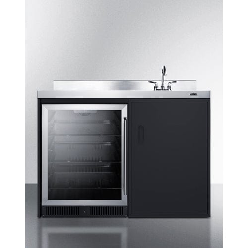 Summit Prefabricated Kitchens & Kitchenettes Summit CK48NCSINKR | 48" Wide All-In-One Kitchenette