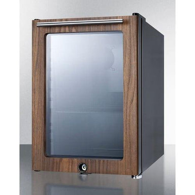 Summit Beverage Center Summit Compact Glass Door Beverage Center With Wood Trim SCR114LWP1