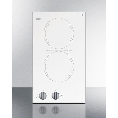 Summit Summit CR2110WHE | 12" Wide 115V 2-Burner Radiant Cooktop