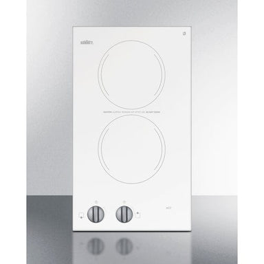 Summit Summit CR2220WHE | 12" Wide 220-240V 2-Burner Radiant Cooktop