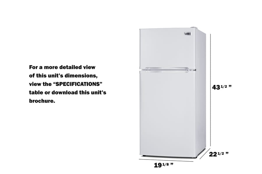 Summit Refrigerators Summit FF712W | 19" Wide Top Mount Refrigerator-Freezer