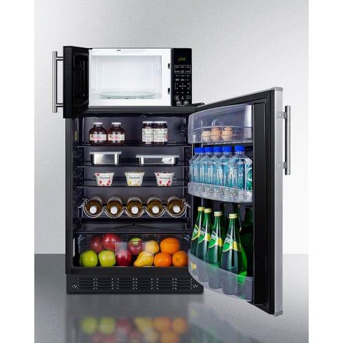 Summit Prefabricated Kitchens & Kitchenettes Summit Microwave/Refrigerator Combination with Allocator MRF6BK2SSA