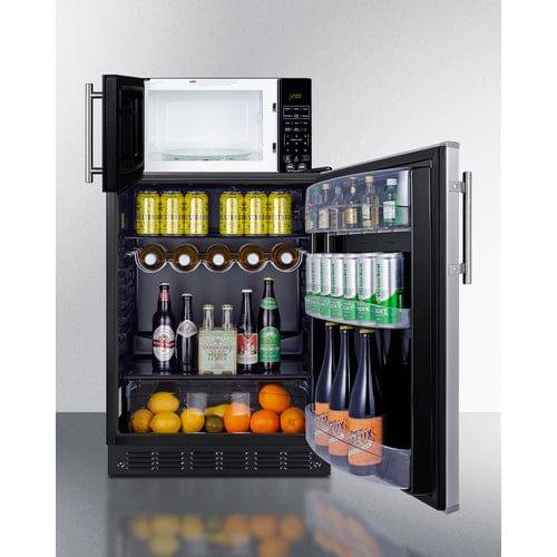 Summit Prefabricated Kitchens & Kitchenettes Summit Microwave/Refrigerator Combination with Allocator MRF6BK2SSA