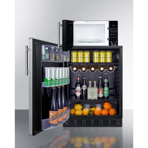 Summit Prefabricated Kitchens & Kitchenettes Summit Microwave/Refrigerator Combination with Allocator MRF6BK2SSALHD