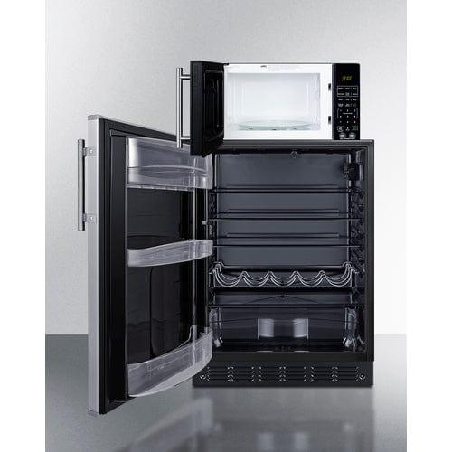 Summit Prefabricated Kitchens & Kitchenettes Summit Microwave/Refrigerator Combination with Allocator MRF6BK2SSALHD
