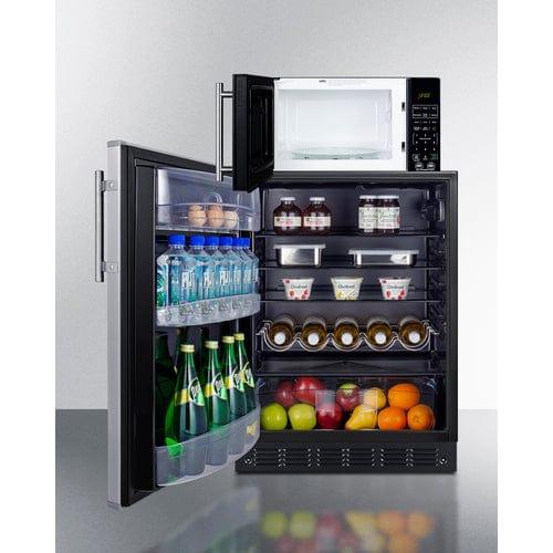 Summit Prefabricated Kitchens & Kitchenettes Summit Microwave/Refrigerator Combination with Allocator MRF6BK2SSALHD