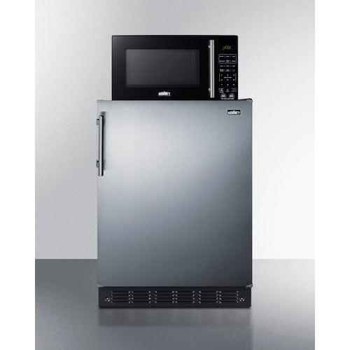 Summit Prefabricated Kitchens & Kitchenettes Summit Microwave/Refrigerator Combination with Allocator MRF708BLSSA