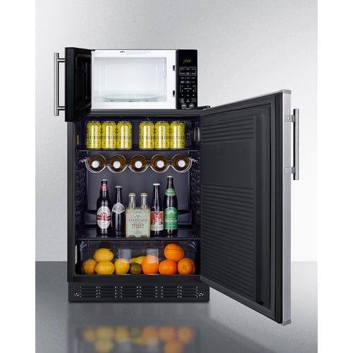 Summit Prefabricated Kitchens & Kitchenettes Summit Microwave/Refrigerator Combination with Allocator MRF708BLSSA