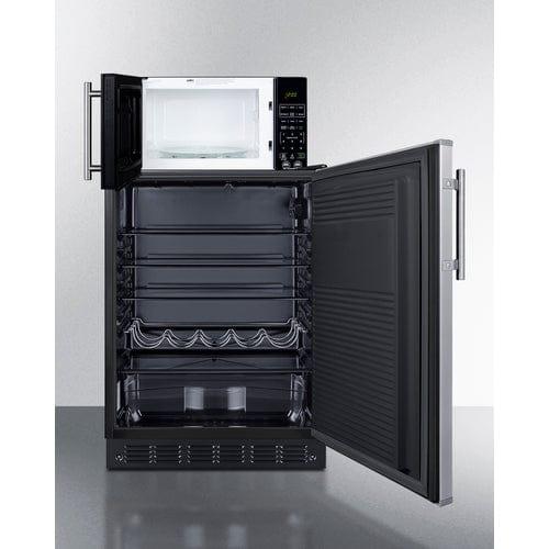 Summit Prefabricated Kitchens & Kitchenettes Summit Microwave/Refrigerator Combination with Allocator MRF708BLSSA