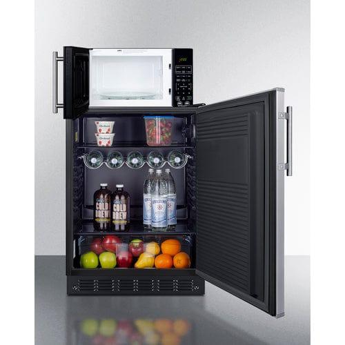 Summit Prefabricated Kitchens & Kitchenettes Summit Microwave/Refrigerator Combination with Allocator MRF708BLSSA