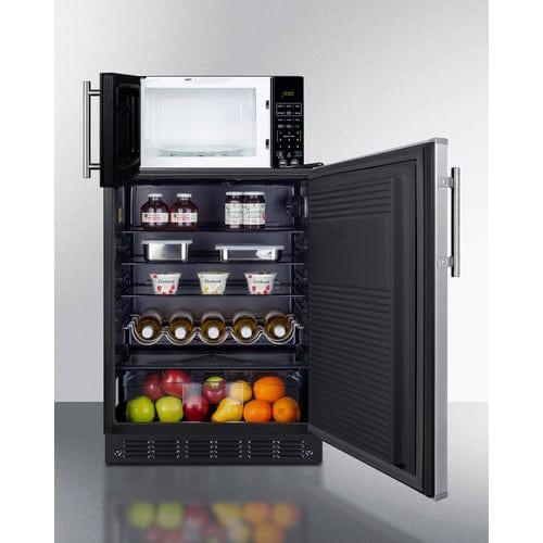 Summit Prefabricated Kitchens & Kitchenettes Summit Microwave/Refrigerator Combination with Allocator MRF708BLSSA