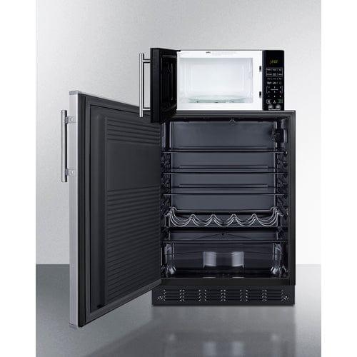 Summit Prefabricated Kitchens & Kitchenettes Summit Microwave/Refrigerator Combination with Allocator MRF708BLSSALHD