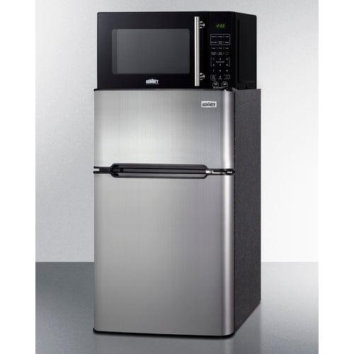 Summit Prefabricated Kitchens & Kitchenettes Summit Microwave/Refrigerator-Freezer Combination with Allocator MRF34BSSA