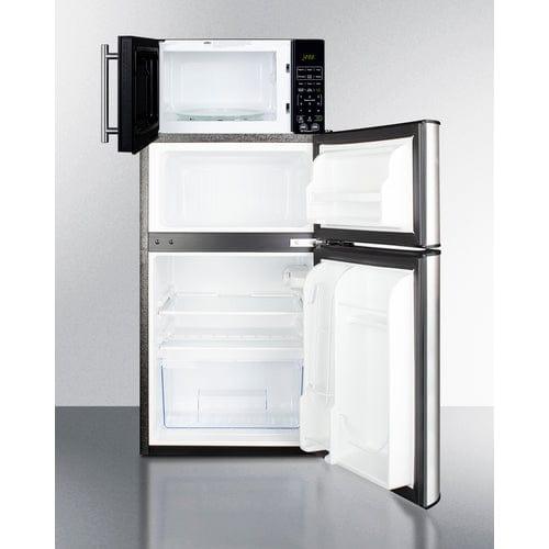 Summit Prefabricated Kitchens & Kitchenettes Summit Microwave/Refrigerator-Freezer Combination with Allocator MRF34BSSA
