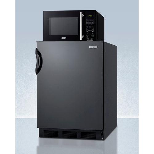 Summit Prefabricated Kitchens & Kitchenettes Summit Microwave/Refrigerator-Freezer Combination with Allocator MRF66BKA