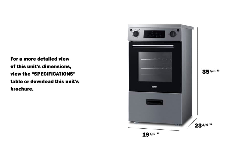Summit Induction Range Summit REN20SS4 20" Wide Induction Range