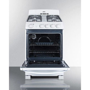 Summit Natural Gas Range/Stove Summit  RG244WS 24" Electronic Spark Ignition Gas Range with 4 Sealed Variable Burners White