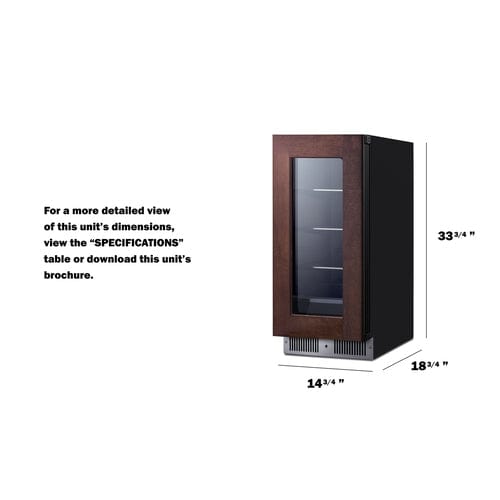Summit Kegerator Summit SDHG1533PNR 15" Wide Built-In Beverage Center (Panel Not Included)