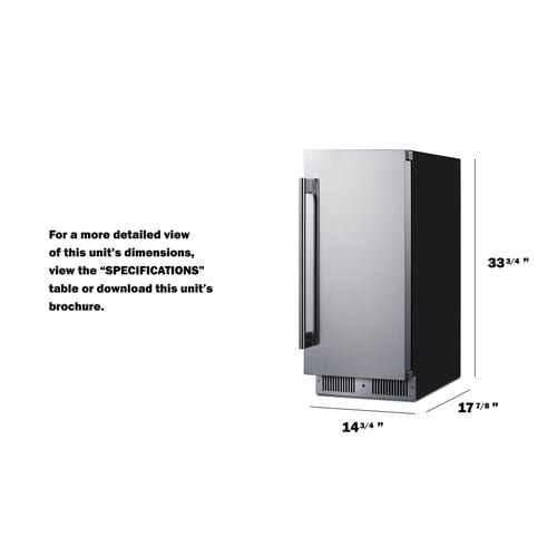 Summit Refrigerators Summit SDHR1534LHD 15&quot; Wide Built-In All-Refrigerator