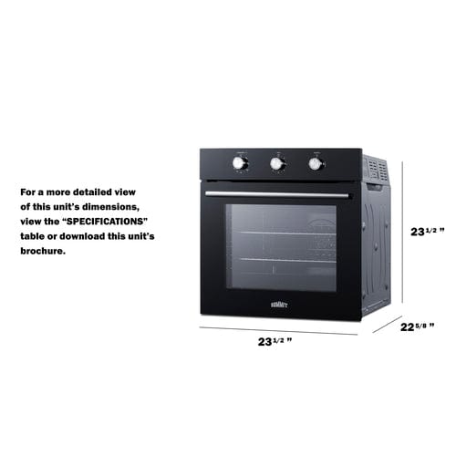 Summit Electric Oven Summit SGW242BKLP | 24" Wide Gas Wall Oven