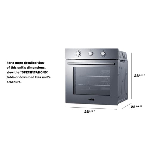 Summit Electric Oven Summit SGW243SS | 24" Wide Gas Wall Oven