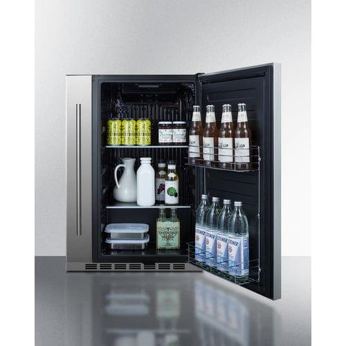 Summit Refrigerators Summit Shallow Depth 24&quot; Wide Built-In All-Refrigerator With Slide-Out Storage Compartment FF19524