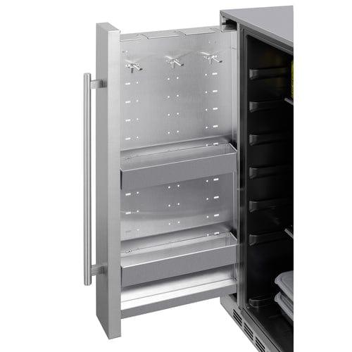 Summit Refrigerators Summit Shallow Depth 24&quot; Wide Built-In All-Refrigerator With Slide-Out Storage Compartment FF19524