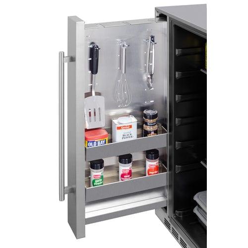 Summit Outdoor All-Refrigerator Summit Shallow Depth 24" Wide Outdoor Built-In All-Refrigerator With Slide-Out Storage Compartment SPR196OS24