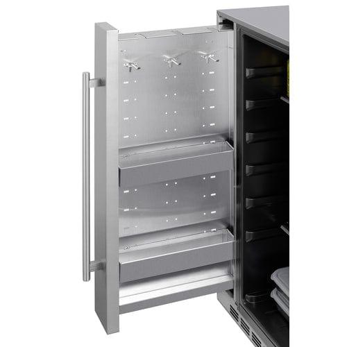 Summit Outdoor All-Refrigerator Summit Shallow Depth 24" Wide Outdoor Built-In All-Refrigerator With Slide-Out Storage Compartment SPR196OS24