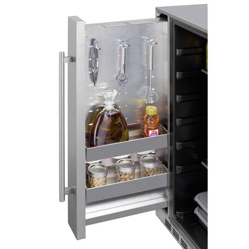 Summit Outdoor All-Refrigerator Summit Shallow Depth 24" Wide Outdoor Built-In All-Refrigerator With Slide-Out Storage Compartment SPR196OS24