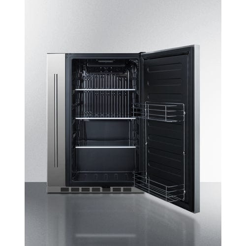 Summit Outdoor All-Refrigerator Summit Shallow Depth 24&quot; Wide Outdoor Built-In All-Refrigerator With Slide-Out Storage Compartment SPR196OS24