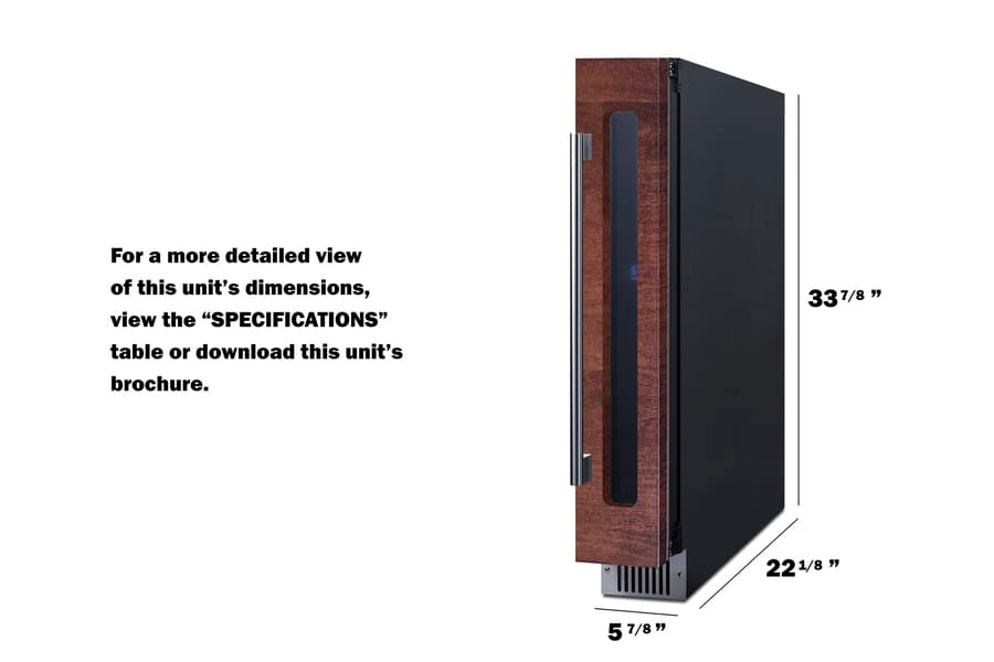 Summit Microwave Summit SWC008PNR | 6" Wide Built-In Wine Cellar