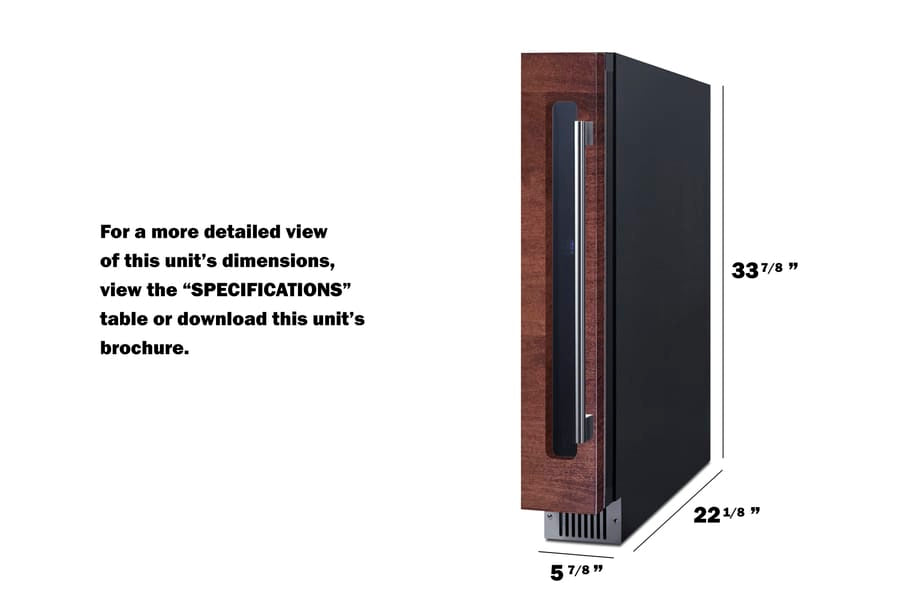 Summit Microwave Summit SWC008PNRLHD | 6" Wide Built-In Wine Cellar